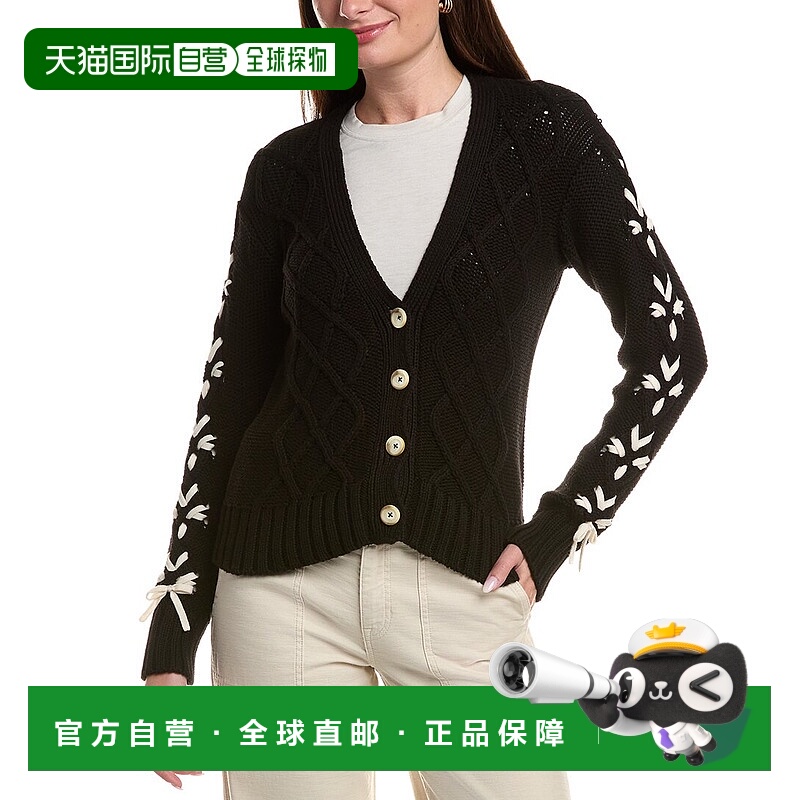 自营Johnny Was The Anessa蝴蝶结开衫-黑色 美国奥莱直发