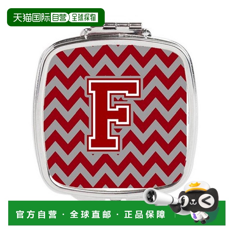 自营 Carolines Treasures CJ1049-FSCM 字母 F 雪佛龙栗色正品