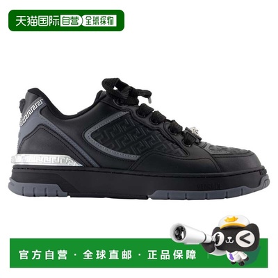 自营Sneakers - Versace - Leather - Black - black 美国奥莱直