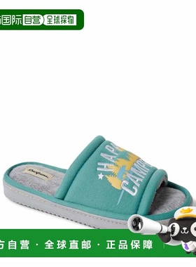 自营Dearfoams Men’s Lennox Happy Camper Knit Shower Slide H