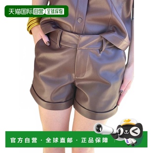 棕色 自营 denim北汉普顿纯素皮革短裤 john 美国奥莱直发 dear