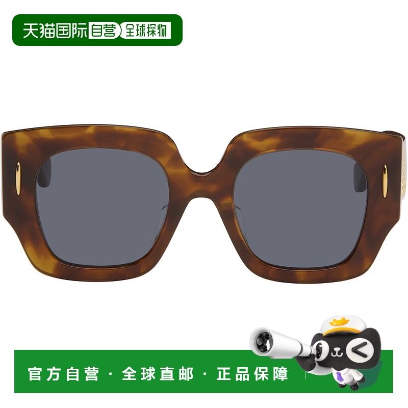 香港直邮潮奢 LOEWE 罗意威 女士 棕色 Anagram 太阳镜 LW40129UW