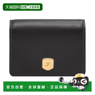 1h可退 【美国直邮】Fossil Lennox小号翻盖钱包 经典简约 金色硬