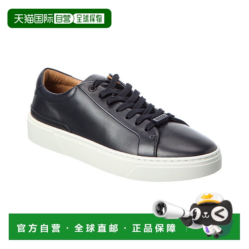 自营Hugo Boss Gary皮革运动鞋-蓝色 美国奥莱直发男鞋