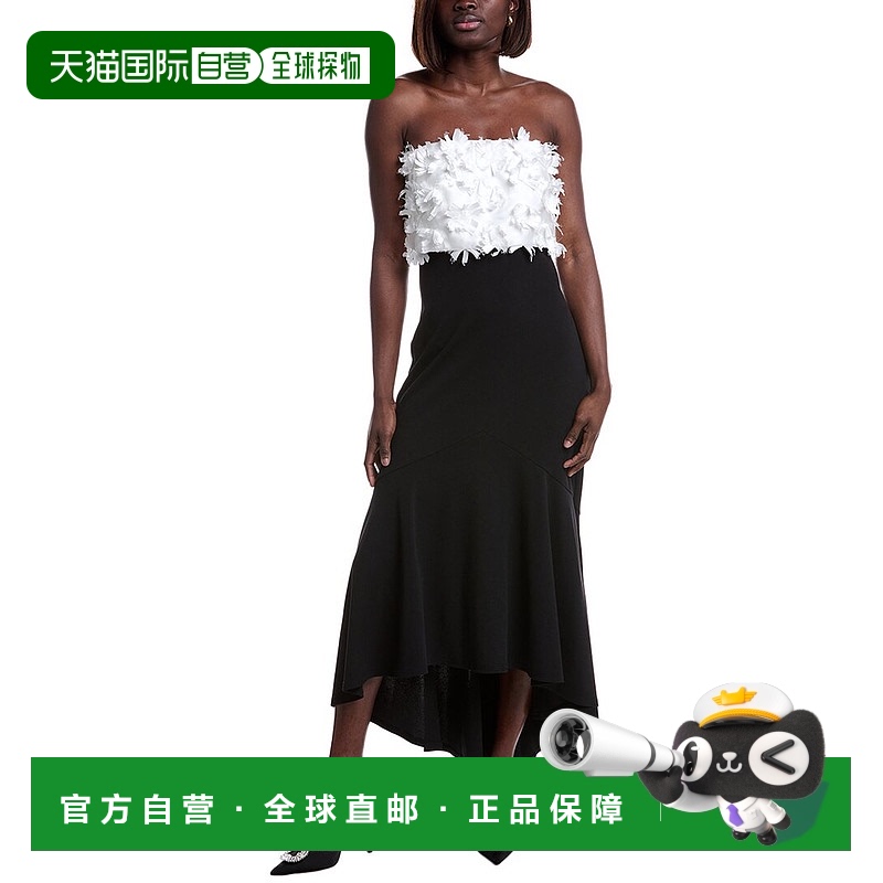 自营 Tadashi Shoji 高低下摆中长款 - 黑色 美国奥莱直发新款