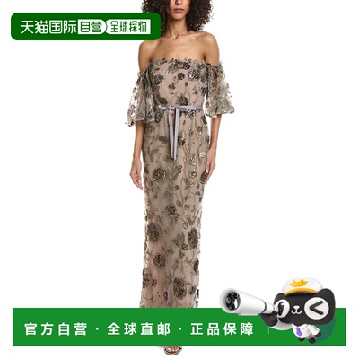 自营Marchesa Notte Embellished Gown - grey 美国奥莱直发