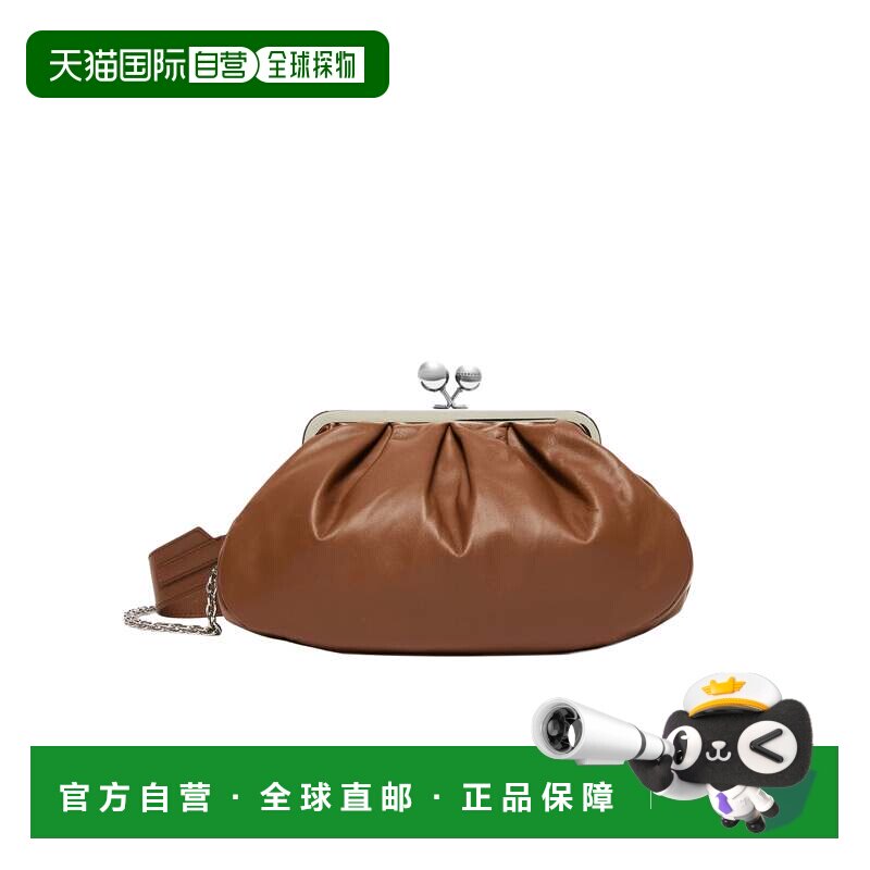 自营max mara中号解构羔羊纳帕皮革肩包-棕色 美国奥莱直发斜挎包