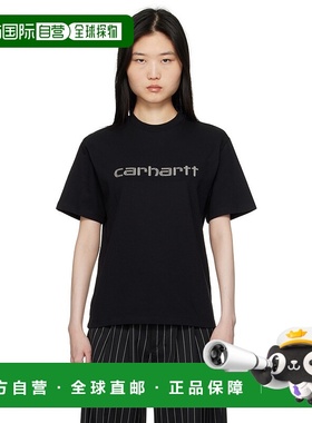 1h可退 香港直邮潮奢 CARHARTT WIP 女士 黑色 Rivet Script T 恤