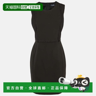 自营Emporio Armani Black Crepe & Lace Sleeveless Mini Dress