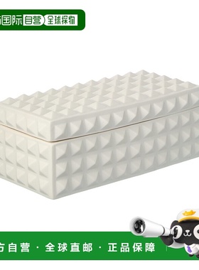 自营Jonathan Adler Charade Square Studded Box - white 美国奥