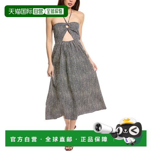 自营Echo Seersucker Midi Dress - blue 美国奥莱直发