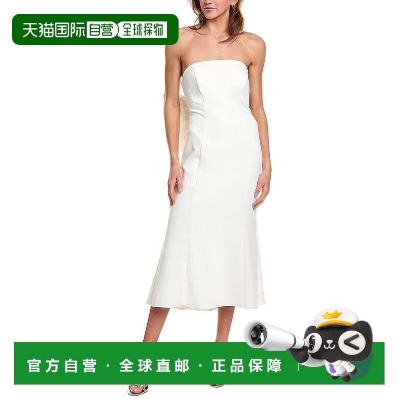 自营 Tadashi Shoji Solid Midi Dress - white 美国奥莱直发