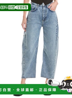 自营rag & bone破布和骨头查理和谐脚踝桶牛仔裤-蓝色 美国奥莱直