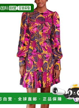 自营FARM Rio Fruit Dream Yellow Long Sleeve Mini Dress - yel