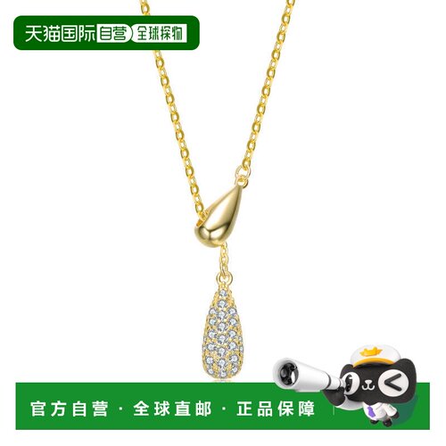 自营geneviveSterling Silver 14K Gold Plated with Clear Cubic