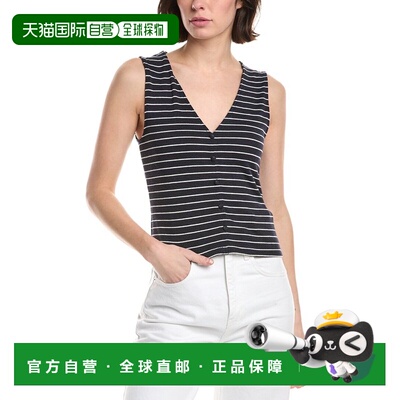自营rag & bone The Knit Button-Up Tank - blue 美国奥莱直发