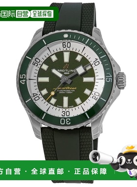 自营breitling百年灵Superocean全自动44绿色表盘橡胶表带男士手A