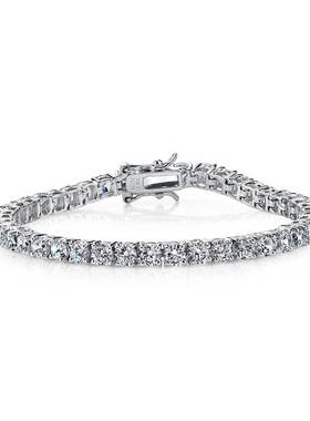 自营GENEVIVE Sterling Silver Cubic Zirconia Tennis Bracelet