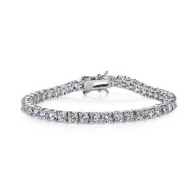 自营GENEVIVE Sterling Silver Cubic Zirconia Tennis Bracelet