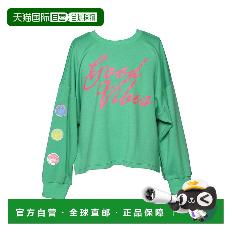 自营 hannah bananaGirl's Good Vibes Sweatshirt In Green - gr