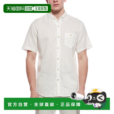 自营WEATHERPROOF VINTAGE Linen-Blend Dobby Solid Shirt - whi