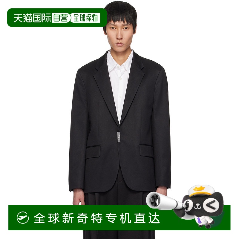 香港直邮潮奢 HUGO 雨果 男士 黑色 Slim-Fit Metallic Logo Clos