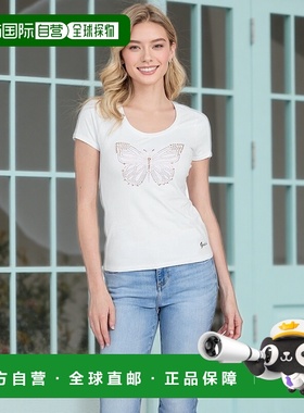 自营 guessEco Chrysalis 蝴蝶 T 恤 - 纯白色 美国奥莱直发