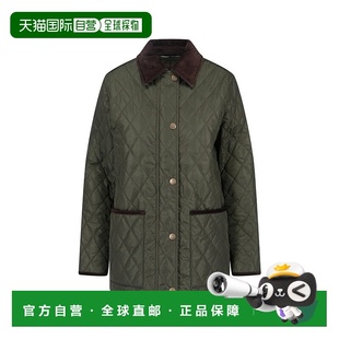 Green Velvet Jacket Contrast Collar With 自营burberryQuilted