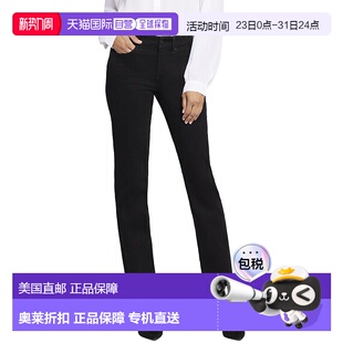 美国奥莱直发直筒裤 自营NYDJ娇小玛丽莲黑色直筒牛仔裤 黑色