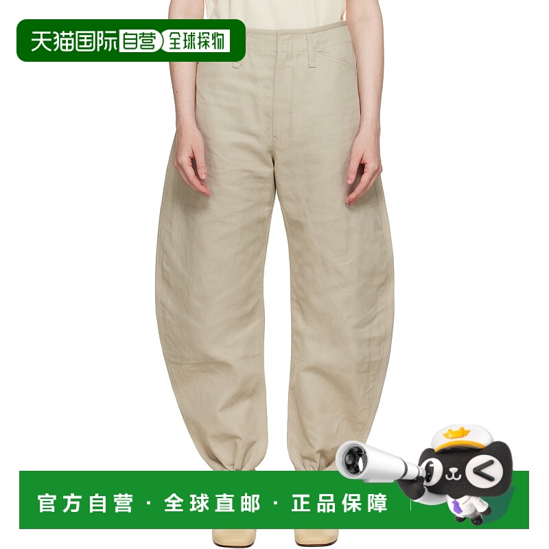 1h可退 香港直邮潮奢 Lemaire 女士 灰白色 Tapered 长裤 PA1184L