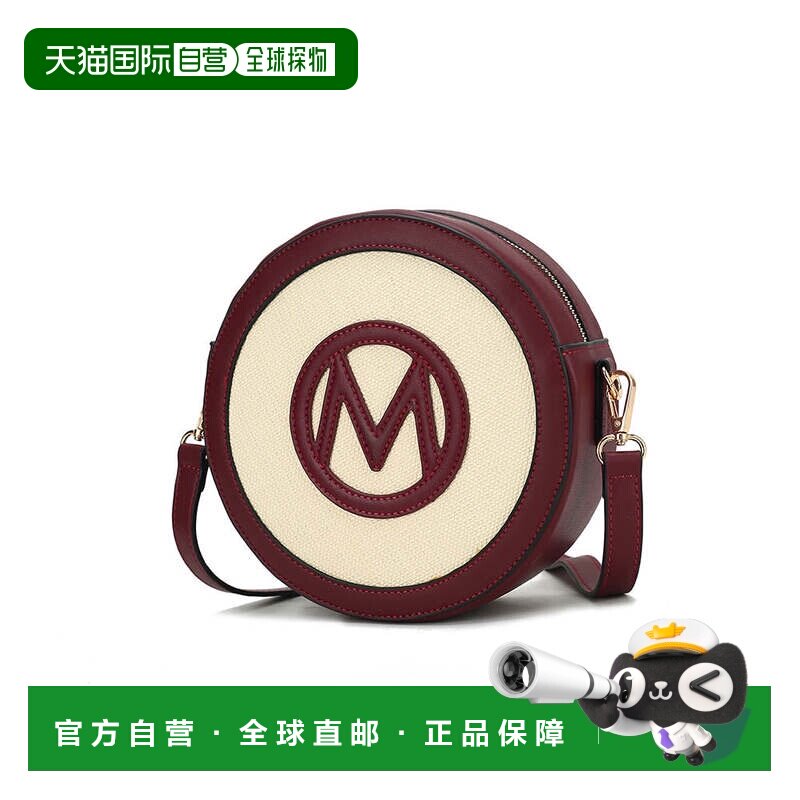 自营mia k collectionAcacia 女士圆形斜挎包，Mia K 出品 - 酒红