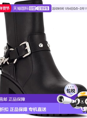 自营Nine West Quilip Boots Women'sBlack Faux Leather Embelli