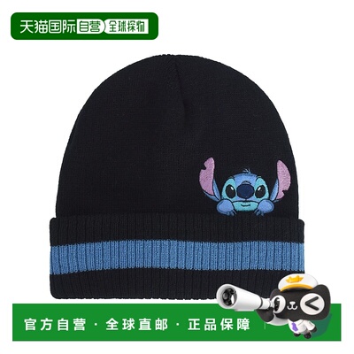 自营 concept one迪士尼 LILO & STITCH PEEKING 条纹毛线帽 - 黑