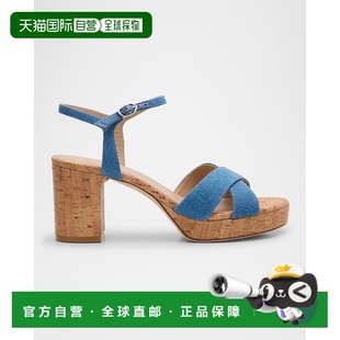 美国直邮 凉鞋 stuart 女士 厚底牛仔真皮 weitzman
