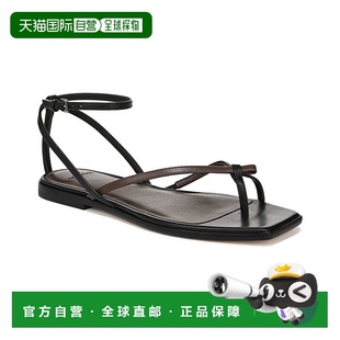 美国奥莱直发新款 黑色 Ali皮革松紧凉鞋 自营Vince