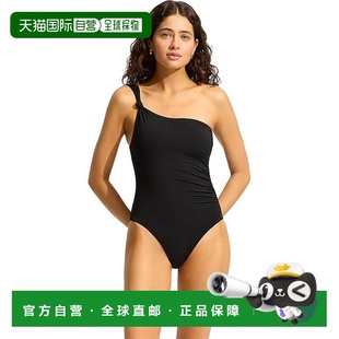 自营Seafolly Eco Collective Swimsuits Women's Black One Shou
