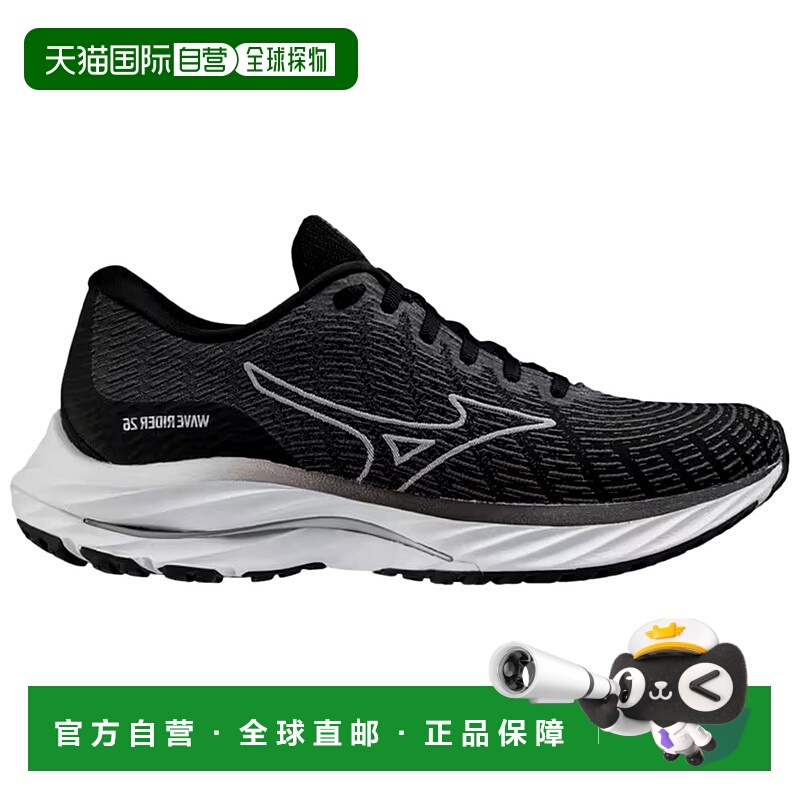 自营Mizuno Wave Rider 26 SSW Black / White-Dark Shadow  J1GC
