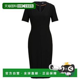 自营 boss修身连衣裙，后部有全拉链 - 黑色 美国奥莱直发包臀裙