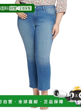 自营NYDJ Plus Marilyn Stargazer 九分牛仔裤 - 蓝色 美国奥莱直