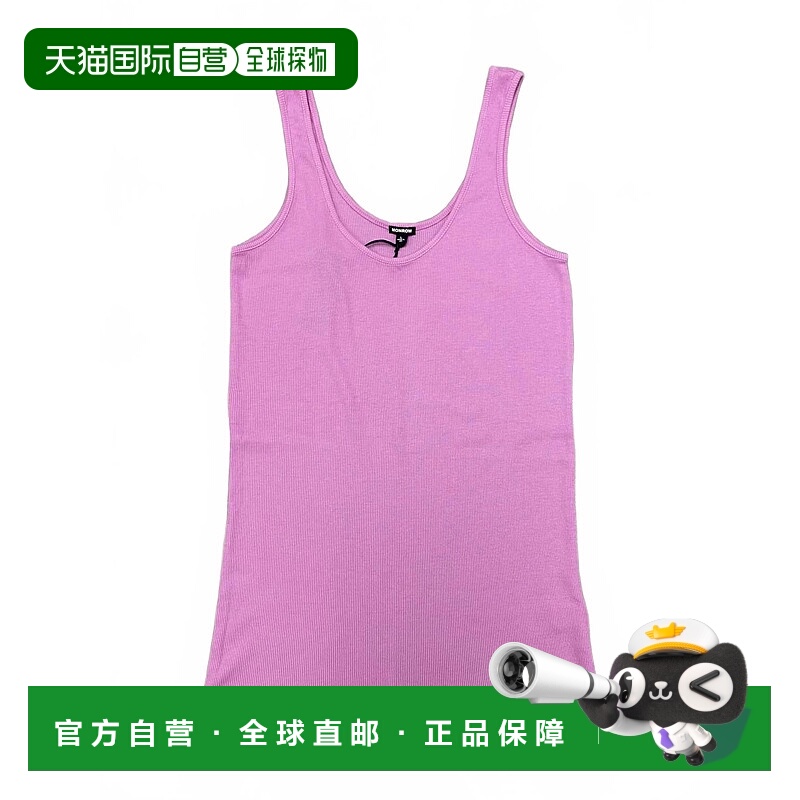 自营monrowWomen's Narrow Ribbed Tank In Pink Lavendar - pink