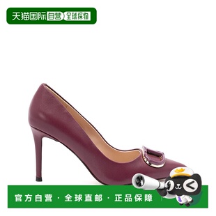 Pumps Leather With Decorative 自营twin Buckle setBordeaux