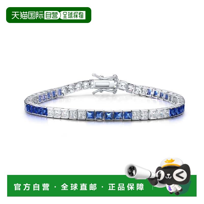 自营GENEVIVE 纯银蓝宝石立方氧化锆网球手链 美国奥莱直发图片