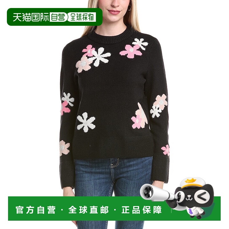 自营CeCe Groovy花毛衣-黑色 美国奥莱直发