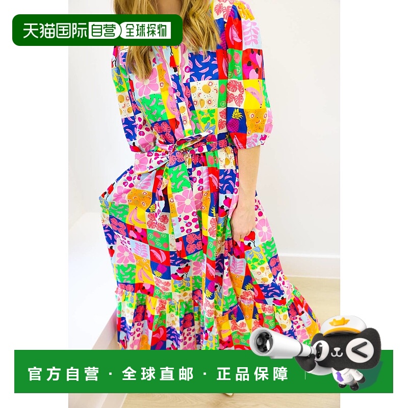 自营karlieFruit Quilt Ric Rac Tier Maxi Dress In Multi - mul