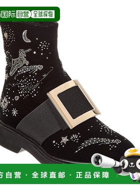 自营 Roger Vivier 天鹅绒靴子 - 黑色 美国奥莱直发短靴