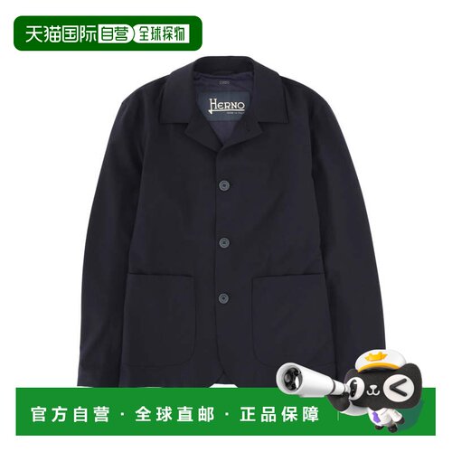 自营hernoWool-Blend Tailored Patch Pockets Blazer - black 美