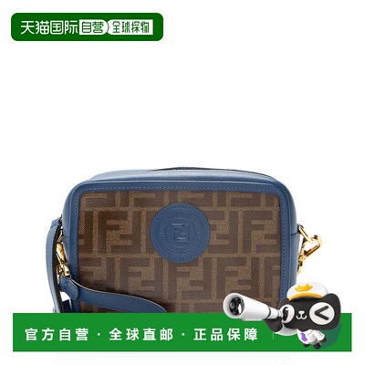 自营Fendi FF Coated Canvas 1974 Mini Camera Bag - blue, brow