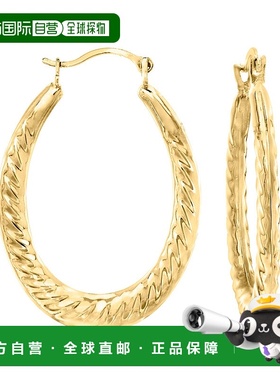 自营 Ross-Simons 14kt 黄金扭纹椭圆形耳环 - 黄色 美国奥莱直发