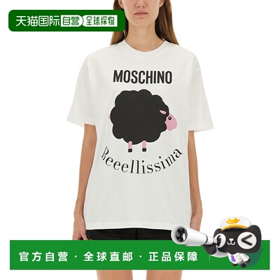 自营moschinoRelaxed-Fit Graphic Print T-Shirt - white 美国奥