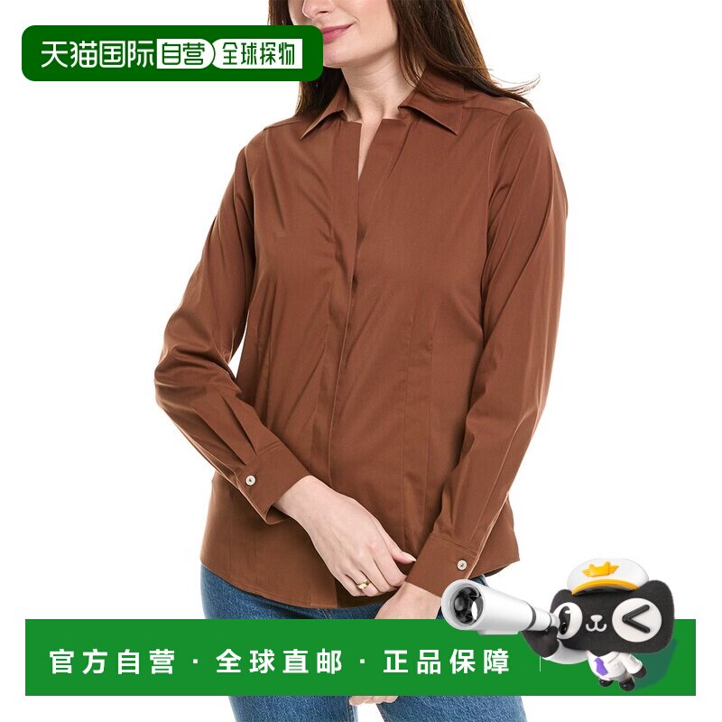 自营 Foxcroft Taylor Stretch Shirt - Brown 长袖美国直发奥莱
